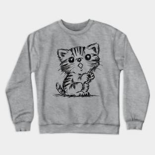 Black and White Sketch of an American Shorthair Crewneck Sweatshirt